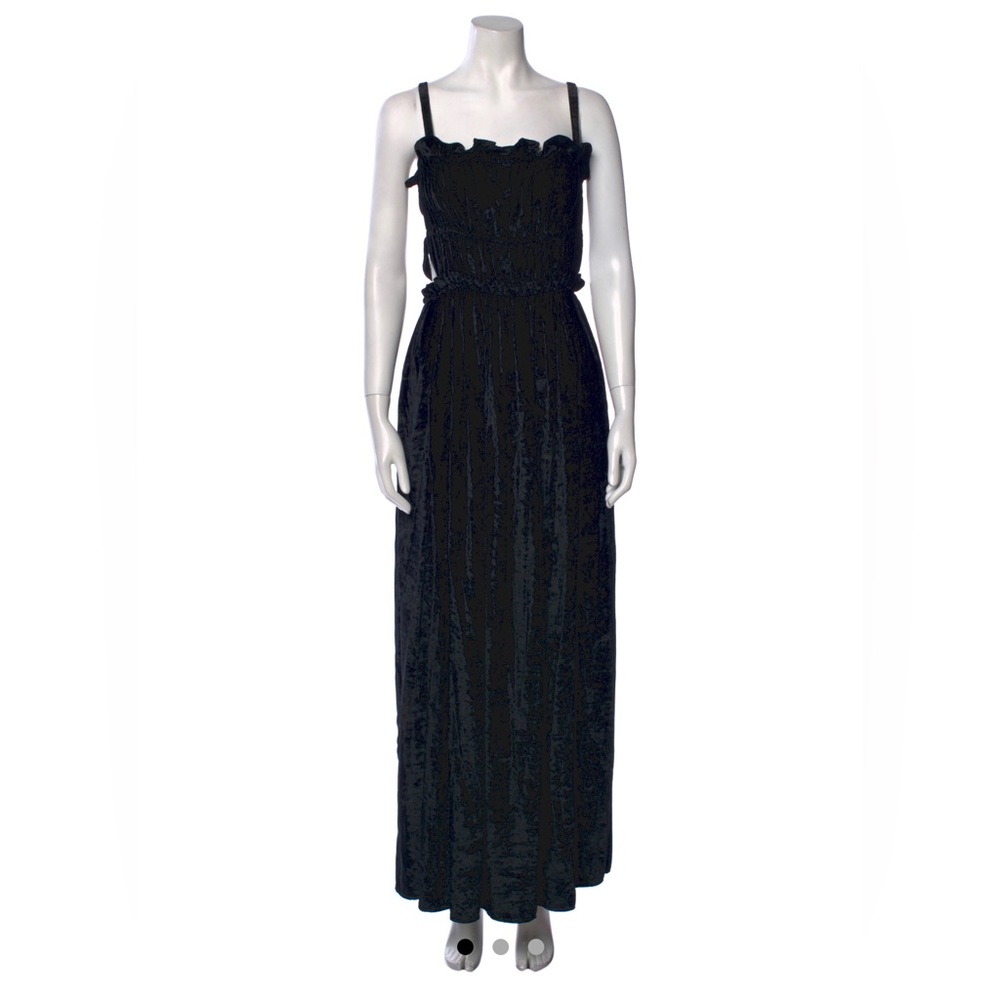Alexa Chung black velvet formal maxi dress
